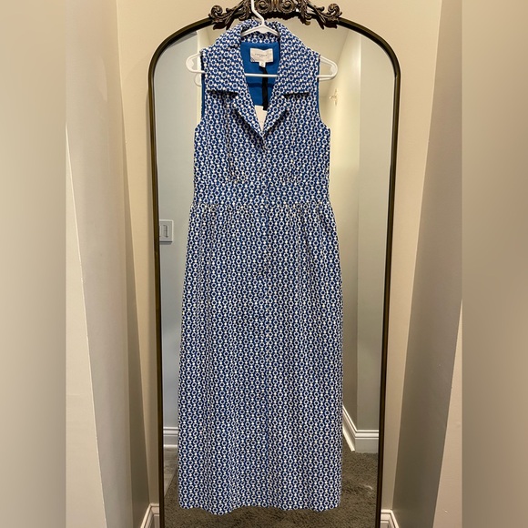 Pomander Place Blue and White Floral Dress M - Picture 2 of 12